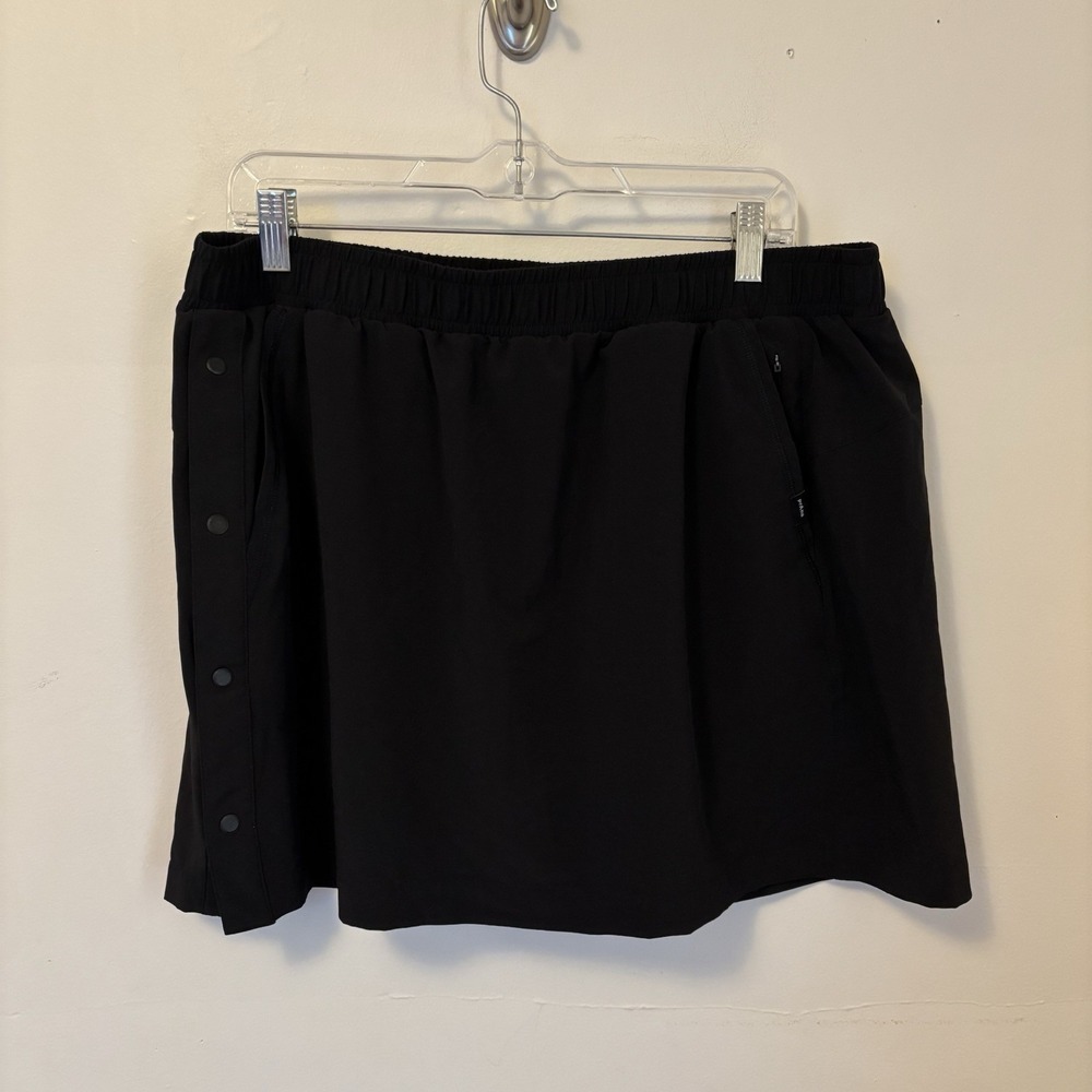 Prana Women's Railay Snap up Skort Skirt Black XL Outdoors Hiking Camping Tennis
